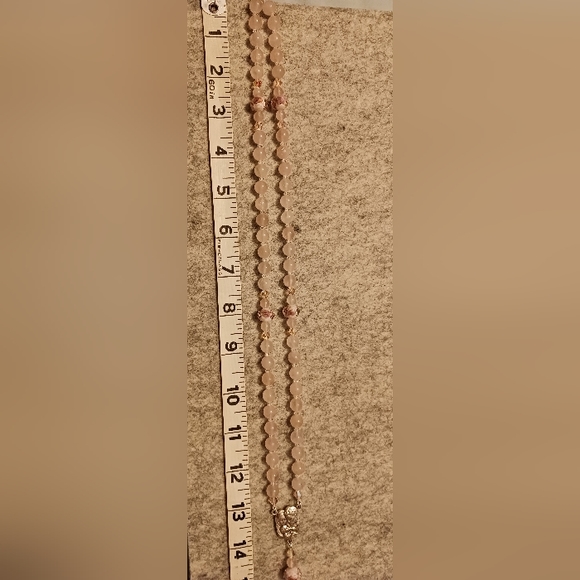 Rosary Necklace Beaded Rose Quartz, AB crystals and glass Rose beads. - Picture 6 of 6